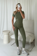 Mabel Khaki Active Gymwear Set Activewear