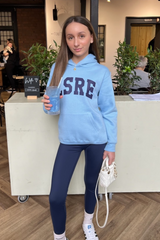 Mini blue LSRE printed hoodie