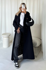 Makayla black trench coat