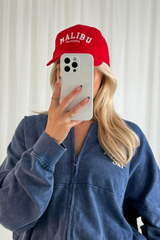 Malibu red embroidered cap