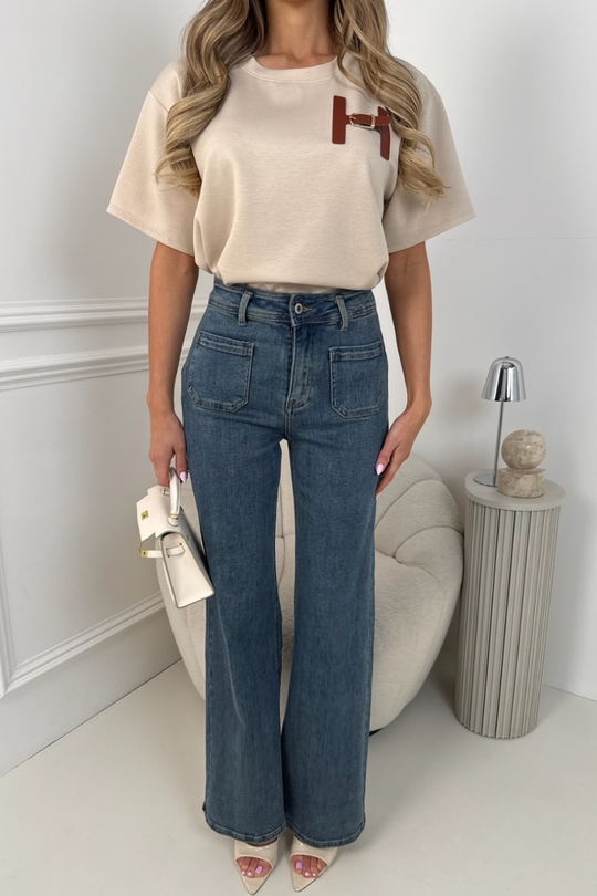 LOIS BLUE STRAIGHT  LEG FRONT POCKET JEANS