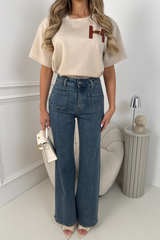 LOIS BLUE STRAIGHT  LEG FRONT POCKET JEANS