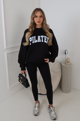 PILATES BLACK PRINTED SWEATER