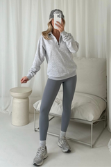 Molly marl grey 3/4 zip sweater and ultimate legging set