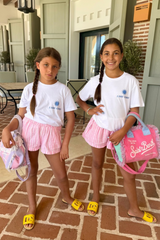 Mini lake como white printed t-shirt