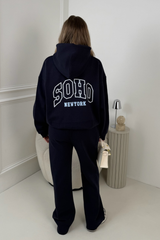 SOHO NAVY PRINT & EMBROIDERED HOODIE
