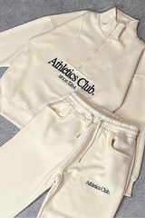 Athletics club cream & Navy 3/4 zip sweater straight leg loungewear