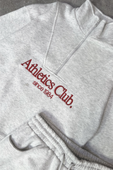 Athletics club marl grey 3/4 zip sweater straight leg loungewear