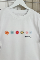 Marbella white printed heavyweight oversized t-shirt