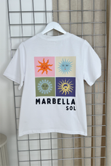 Marbella white printed heavyweight oversized t-shirt
