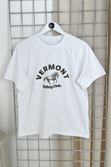 Vermont printed white heavyweight oversized t-shirt