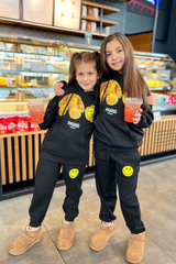 Mini Teddy Heads Off Black Oversized Hoodie Loungewear Set Loungewear