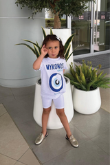 Mini Baby Mykonos white printed t-shirt