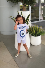 Mini Baby Mykonos white printed t-shirt