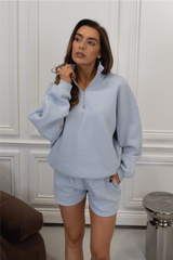 GLAMIFY EVERYDAY ESSENTIAL BABY BLUE 3/4 ZIP