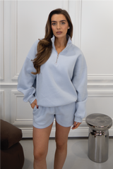 GLAMIFY EVERYDAY ESSENTIAL BABY BLUE 3/4 ZIP