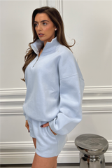 GLAMIFY EVERYDAY ESSENTIAL BABY BLUE 3/4 ZIP