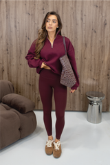 GLAMIFY EVERYDAY ESSENTIAL BURGUNDY 3/4 ZIP