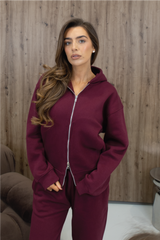 GLAMIFY EVERYDAY ESSENTIAL BURGUNDY FULL ZIP HOODIE