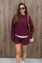 GLAMIFY EVERYDAY ESSENTIAL BURGUNDY SWEATSHIRT