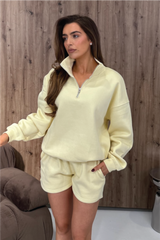 GLAMIFY EVERYDAY ESSENTIAL BUTTER YELLOW 3/4 ZIP