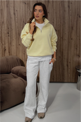 GLAMIFY EVERYDAY ESSENTIAL BUTTER YELLOW 3/4 ZIP