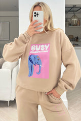 Manifesting Stone Printed Sweater Loungewear Set Loungewear