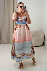 EDEN PINK SAILOR PRINT MAXI DRESS