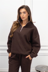 GLAMIFY EVERYDAY ESSENTIAL CHOCOLATE 3/4 ZIP