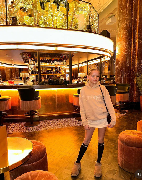 Mini Portofino stone embroidered hoodie loungewear