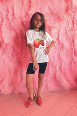 Mini Strawberry Print Cycling Short Coord Co Ord