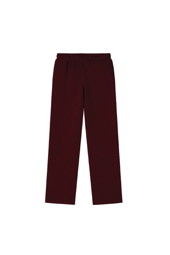 GLAMIFY EVERYDAY ESSENTIAL BURGUNDY STRAIGHT LEG JOGGERS