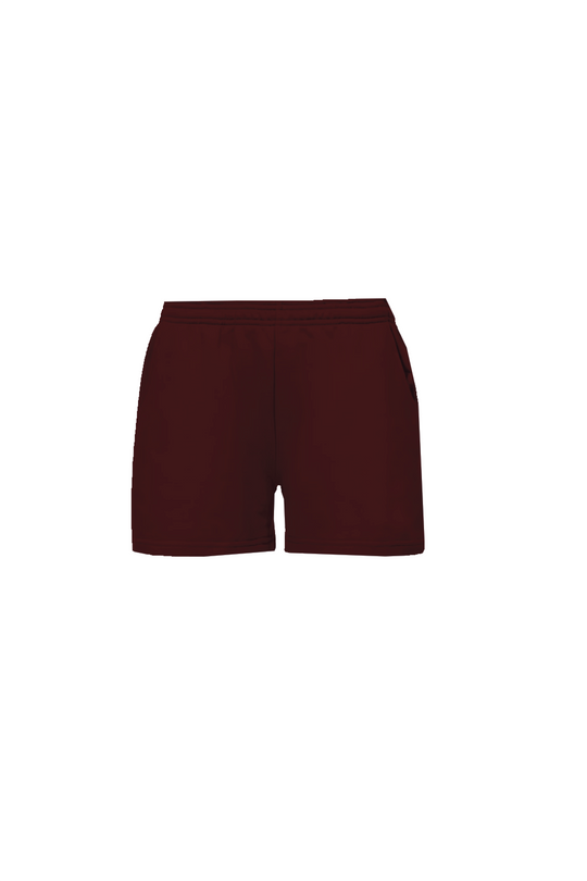 GLAMIFY EVERYDAY ESSENTIAL BURGUNDY SHORTS