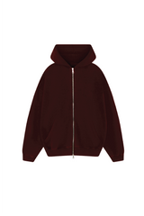GLAMIFY EVERYDAY ESSENTIAL BURGUNDY FULL ZIP HOODIE