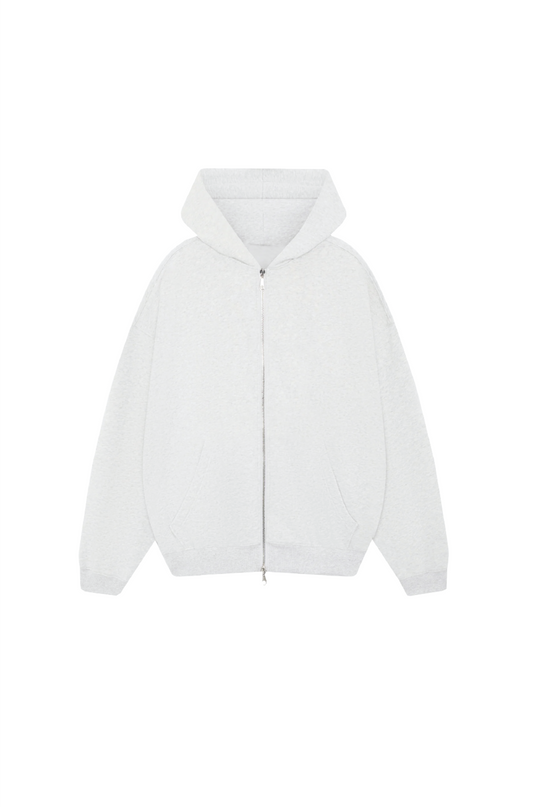 GLAMIFY EVERYDAY ESSENTIAL LIGHT MARL FULL ZIP HOODIE
