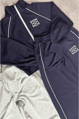 GeGe navy contrast piping zip through jacket & trouser loungewear