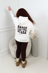 LACEY REACH FOR THE STARS IVORY PRINTED HOODIE