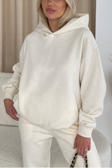 Glamify Premium Essential Ecru Relaxed Hoodie Hoodie