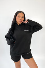 Studio Leisure essential black embroidered  relaxed hoodie