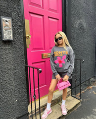 Mini steel grey Monte Carlo printed sweater shorts loungewear