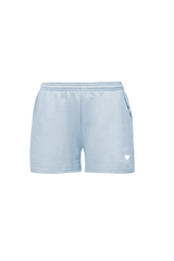 SELF LOVE SOCIETY BLUE & WHITE EMBROIDERED SHORTS HANNAH BRIGGS