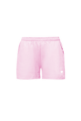 SELF LOVE SOCIETY PINK & WHITE EMBROIDERED SHORTS HANNAH BRIGGS