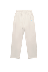 SELF LOVE SOCIETY IVORY & BLUE EMBROIDERED JOGGERS HANNAH BRIGGS