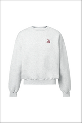 SELF LOVE SOCIETY MARL GREY & BURGUNDY 3D EMBROIDERED SWEATER