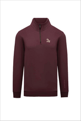 SELF LOVE SOCIETY BURGUNDY & CREAM 3D EMBROIDERED 3/4 ZIP