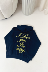 Mini I love you navy printed hoodie