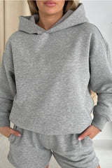Glamify Premium Essential Melange Grey Relaxed Hoodie Hoodie