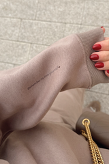 SELF LOVE SOCIETY MOCHA & CREAM 3D EMBROIDERED SWEATER