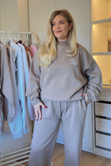 SELF LOVE SOCIETY MOCHA & CREAM 3D EMBROIDERED SWEATER