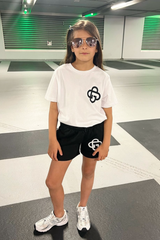 Mini G monogram black embroidered t-shirt and shorts loungewear